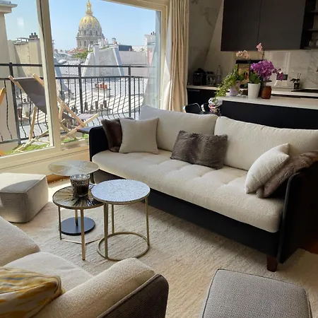 Beautiful Terrace Invalides And Fireplace Apartment
